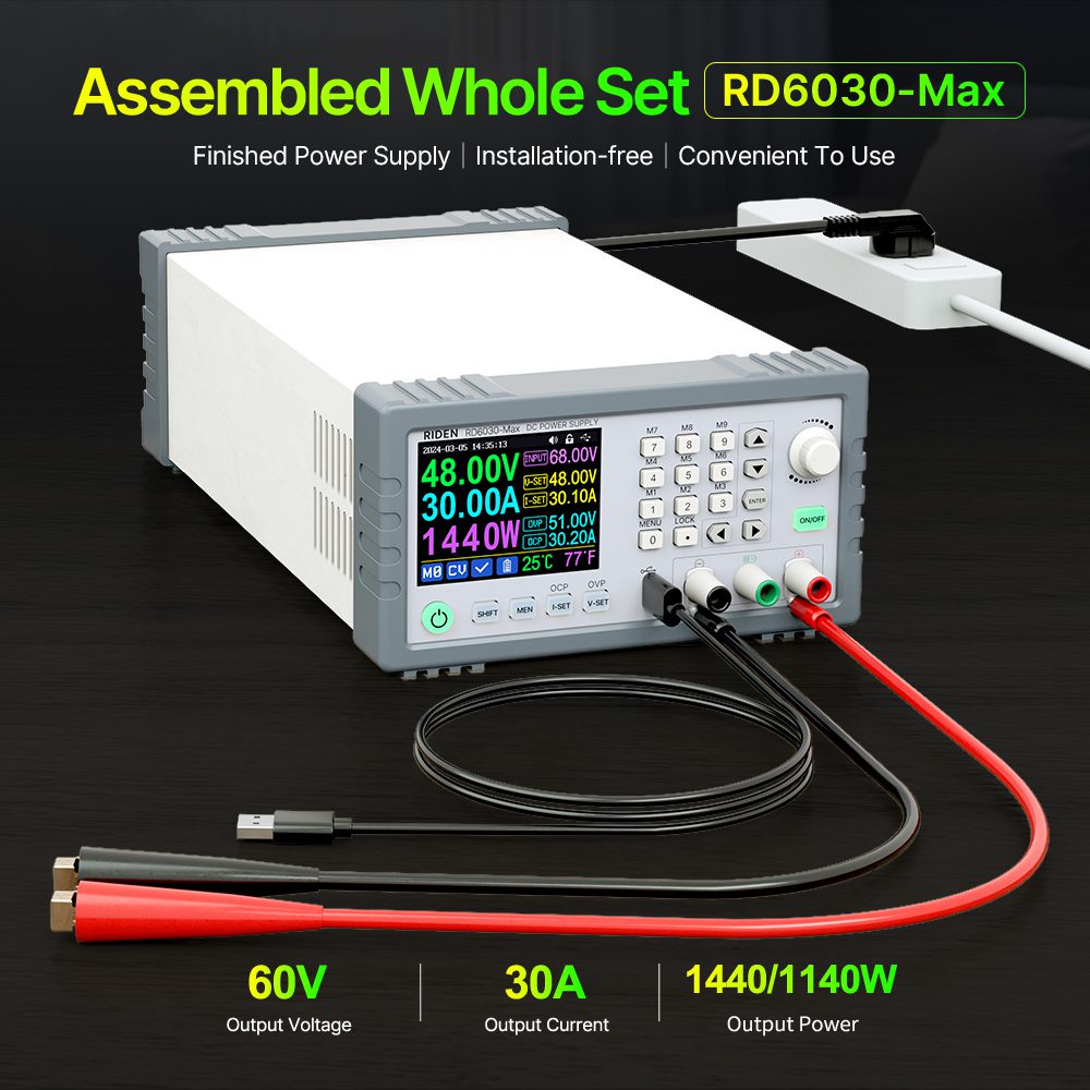 RIDEN RD6030-Max Bench DC Power Supply, Complete Assembled Unit